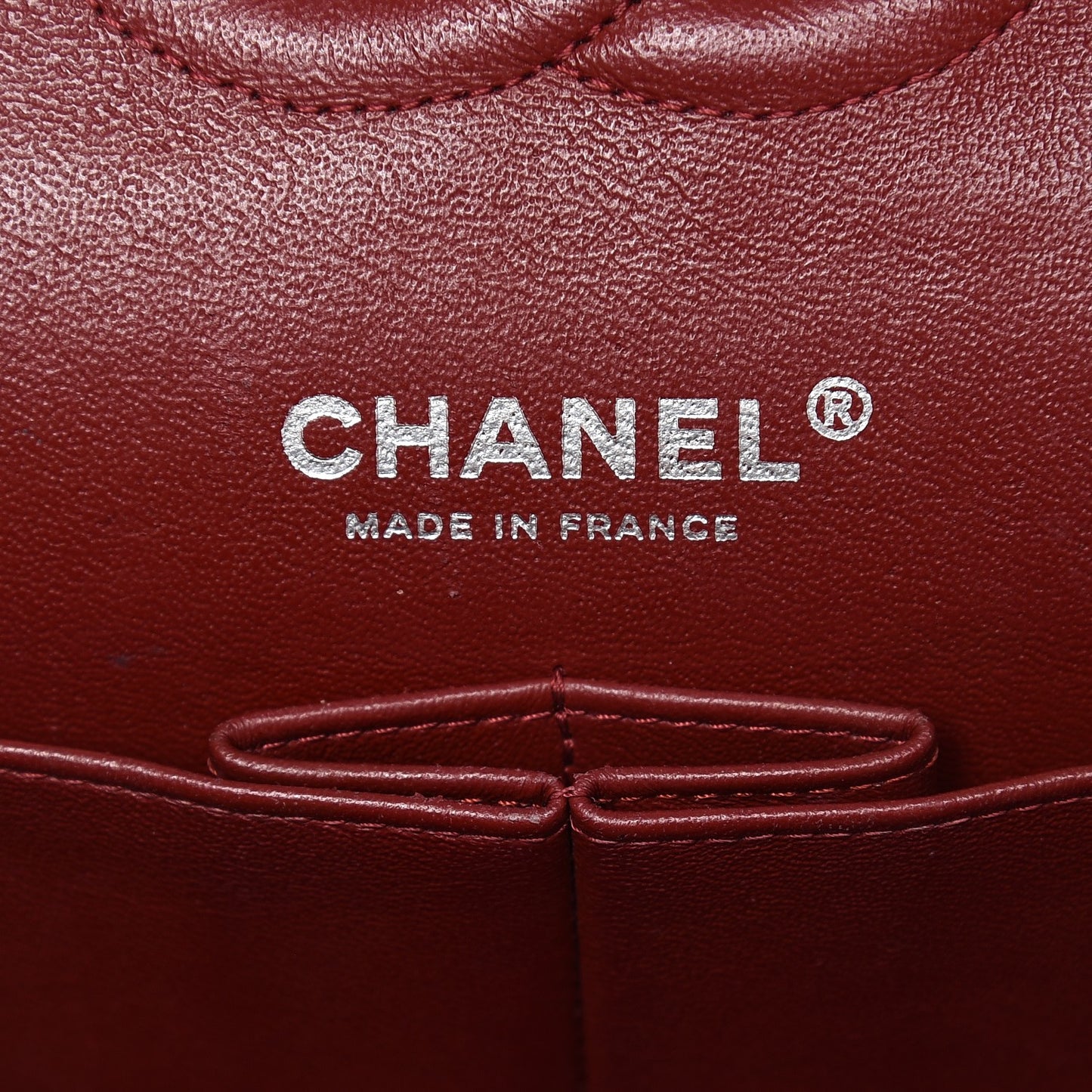 Caviar Quilted Medium Double Flap Dark Red