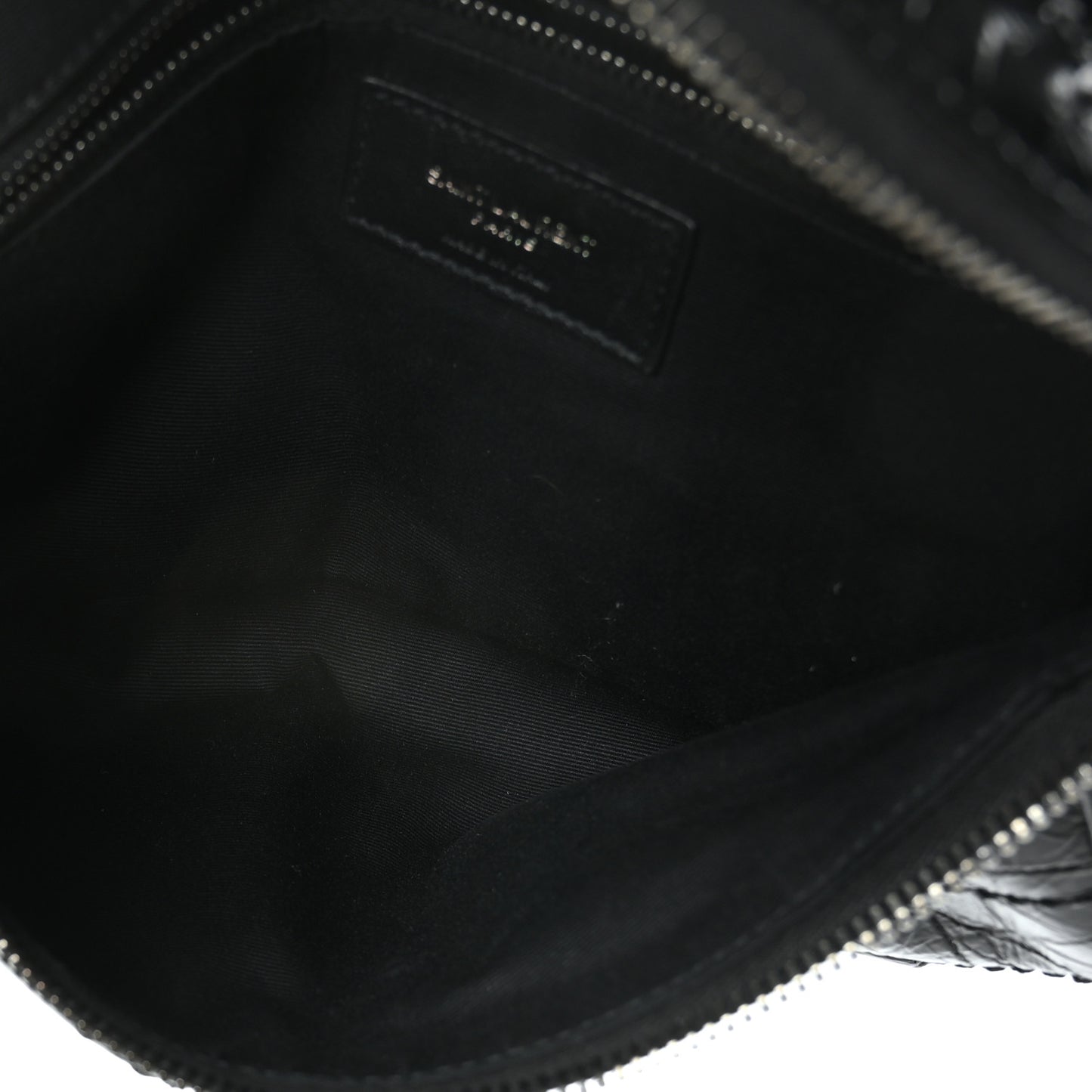 Crinkled Calfskin Matelasse Monogram Niki Body Bag Black