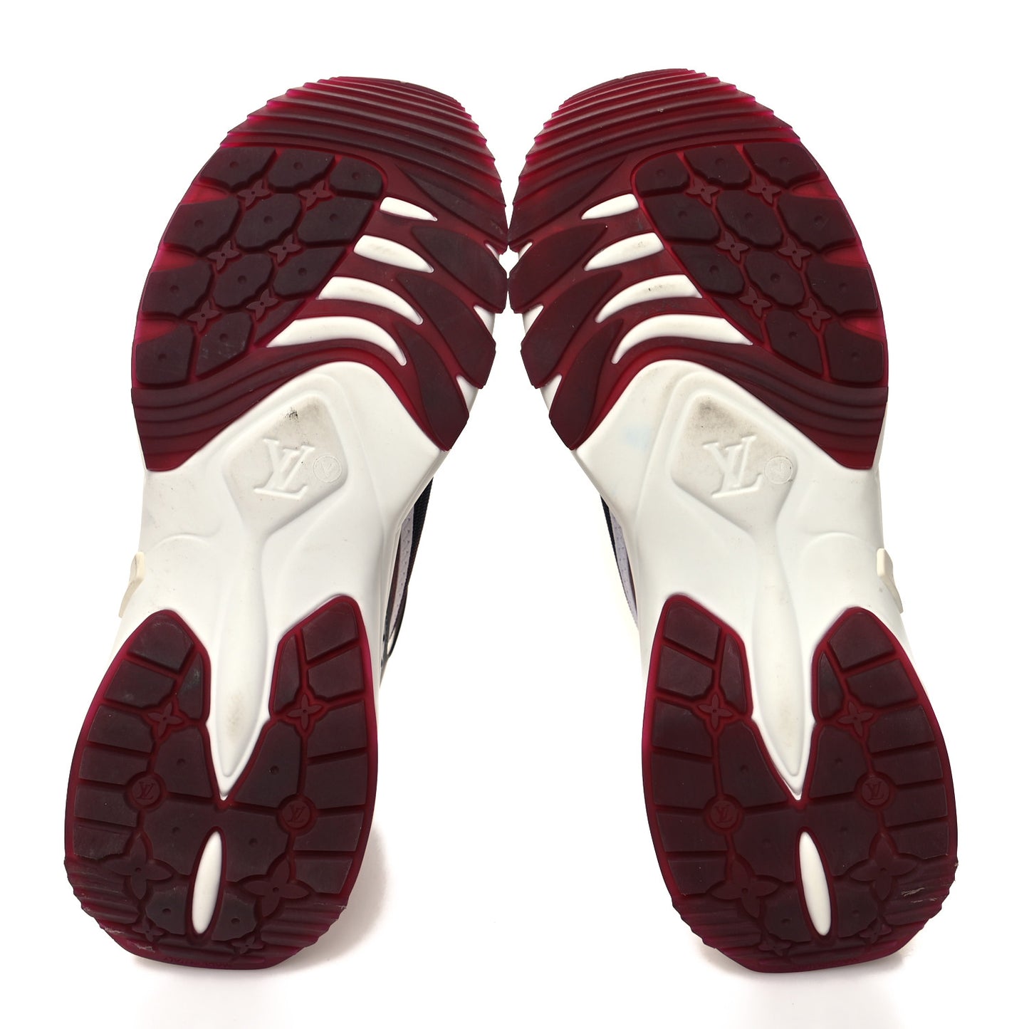 Mix Materials Suede Calfskin Run 55 Sneakers 37 Burgundy
