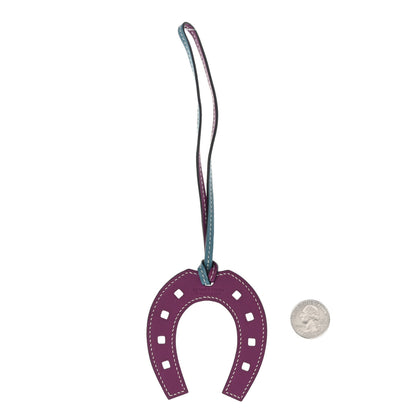 Hermes Swift Paddock Horseshoe Bag Charm Bleu Jean Anemone 2 of 4