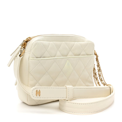 Chanel Calfskin Quilted Small Camera Case White 3 of 11