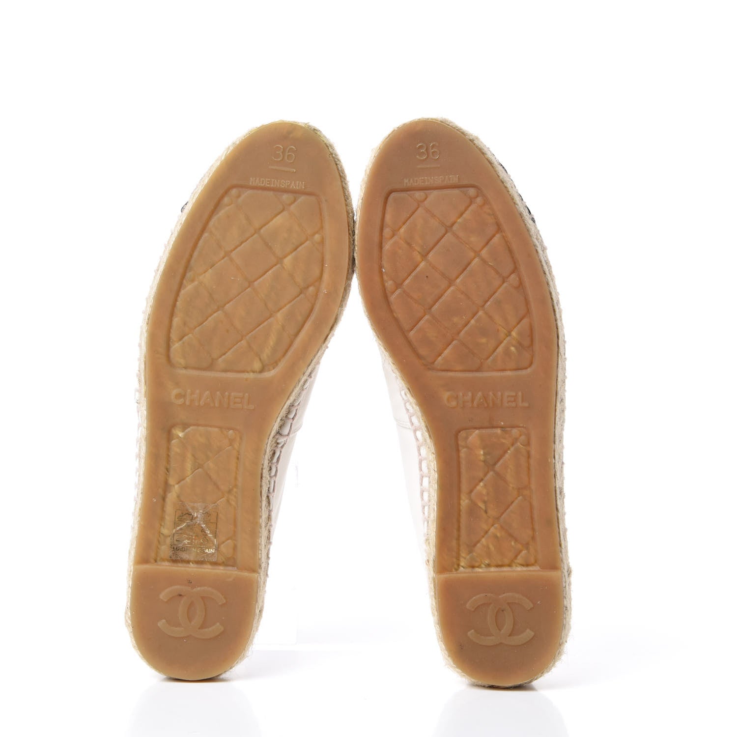 Chanel Lambskin CC Espadrilles 36 White Black 6 of 11
