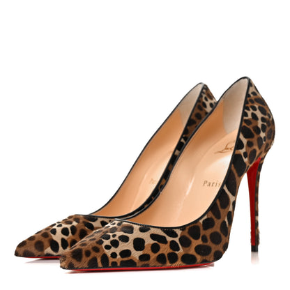 Christian Louboutin Pony Madagascar Kid Kate 100 Pumps 38 Brown Black 5 of 16