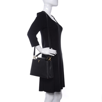 Louis Vuitton Taurillon Capucines BB Black 2 of 9