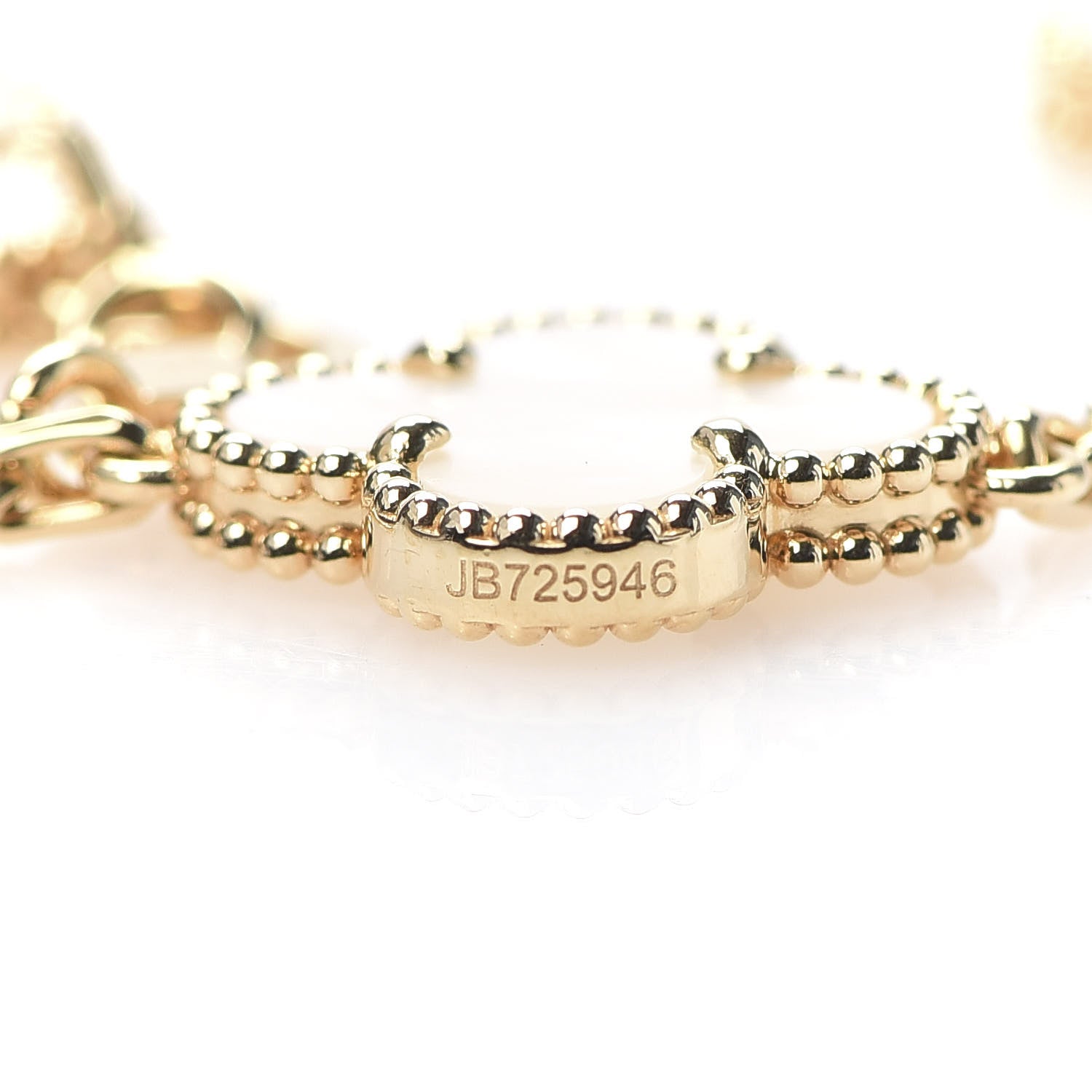 Van Cleef & Arpels 18K Yellow Gold Mother of Pearl 5 Motifs Vintage Alhambra Bracelet 4 of 7