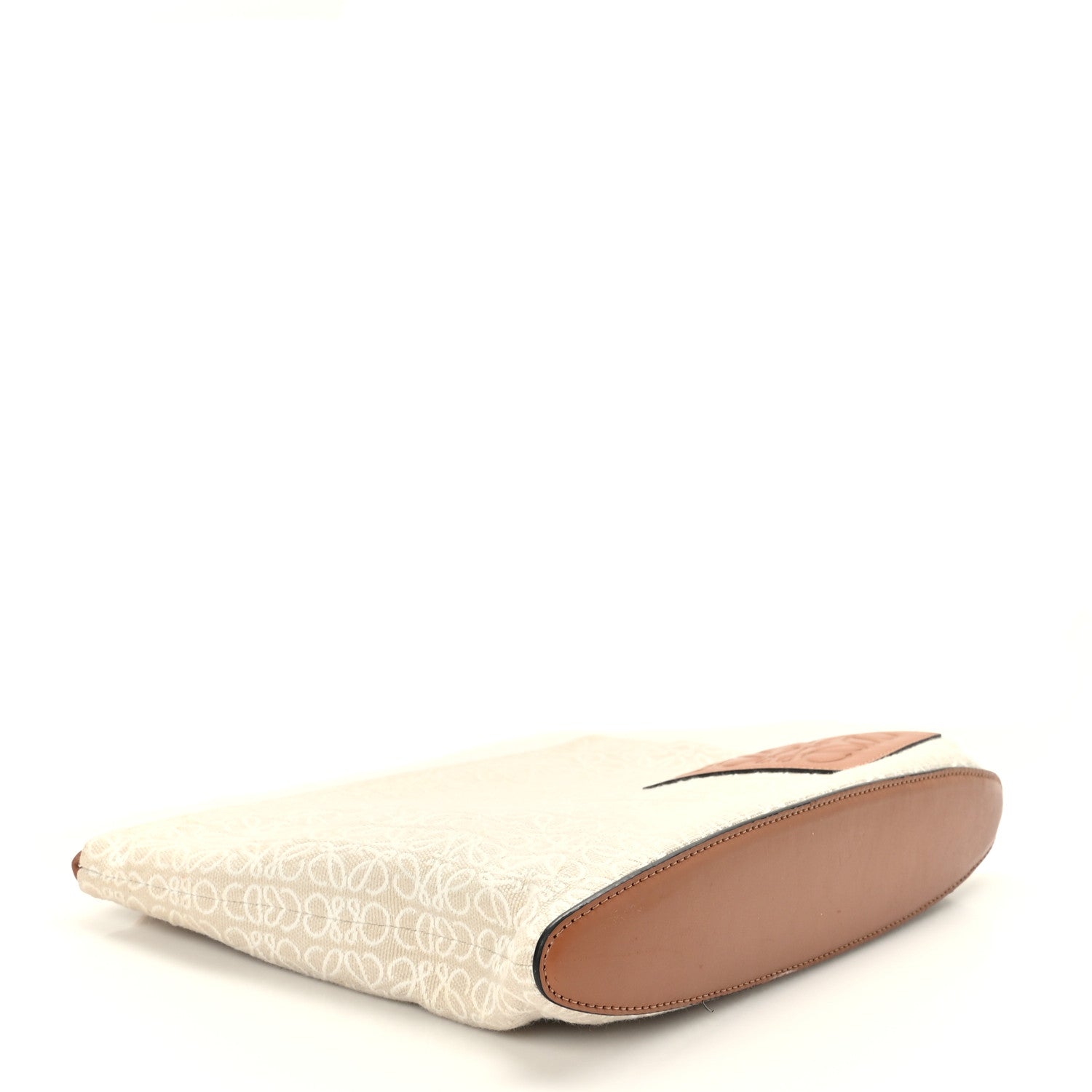 Loewe Jacquard Anagram Calfskin Pouch Tan 4 of 9