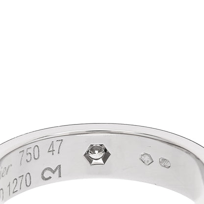 Cartier 18K White Gold Diamond 4mm LOVE Wedding Band Ring 47 4 5 of 5