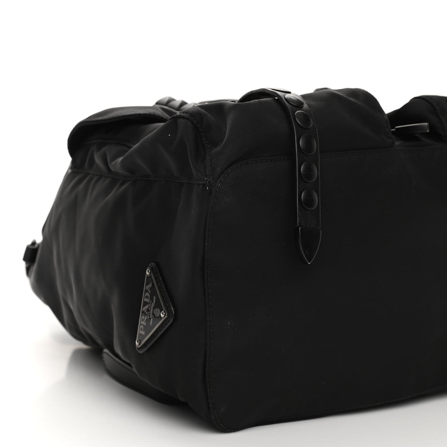 Nylon New Vela Monochrome Studded Backpack Black