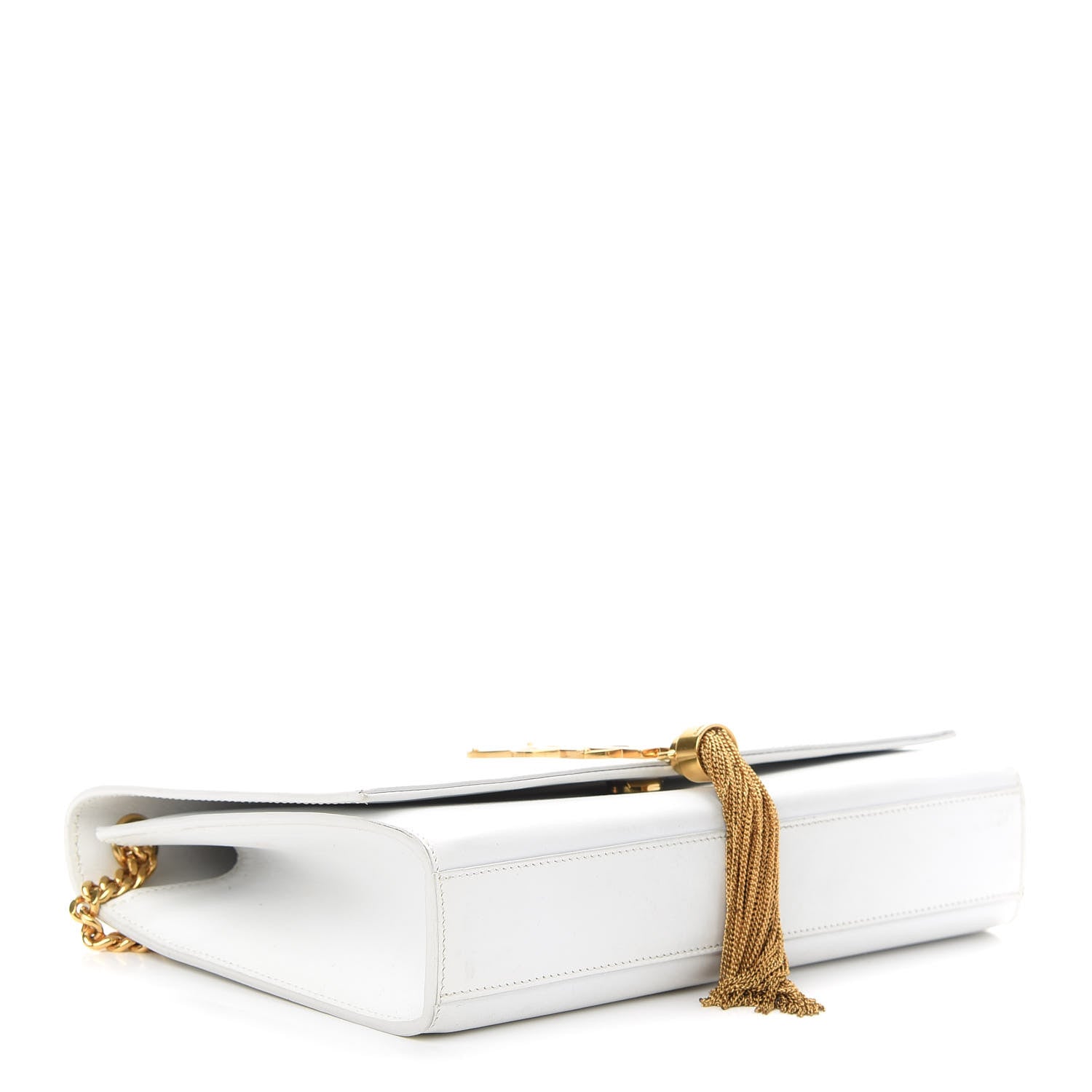 Saint Laurent Smooth Calfskin Medium Classic Monogram Kate Tassel Satchel White 4 of 10