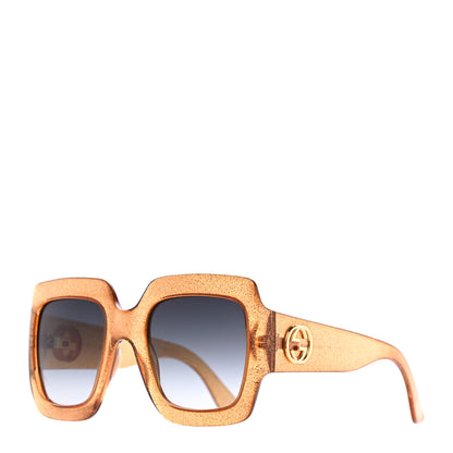 Gucci Acetate Square Frame Sunglasses GG0053S Glitter Gold 1 of 7