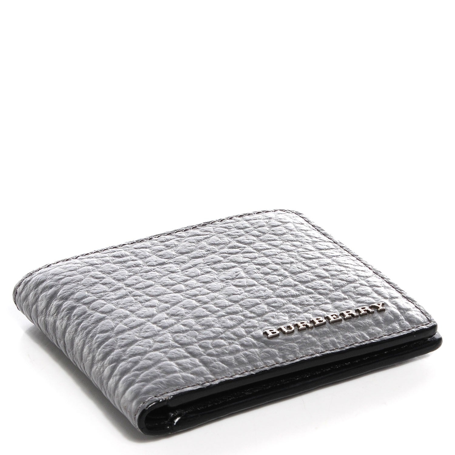 Burberry Signature Grain Leather Folding Wallet Stone Grey 4 of 8