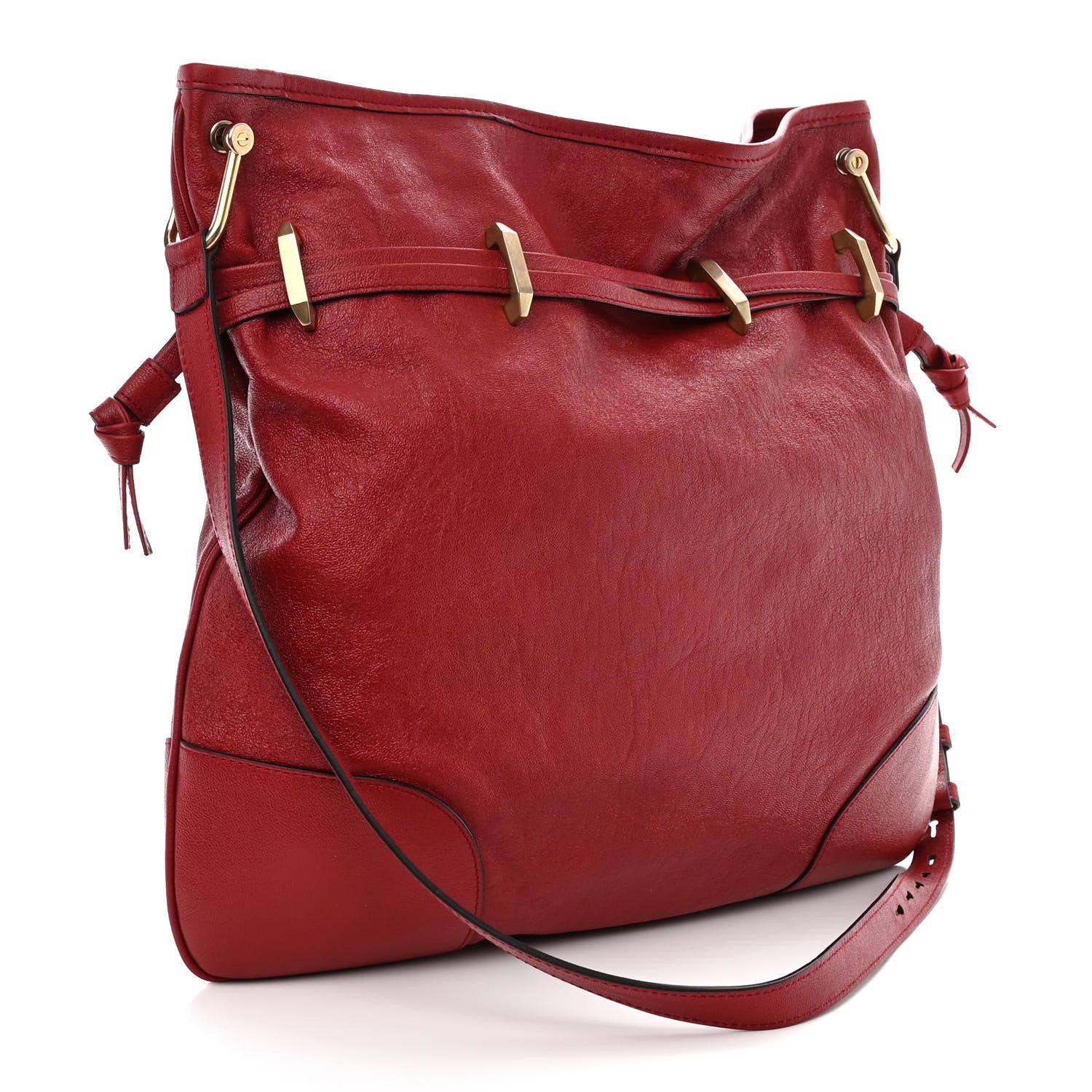 Gucci Sakai Be Green Calfskin Horsebit 1955 Cinch Top Messenger Bag New Cherry Red 3 of 10