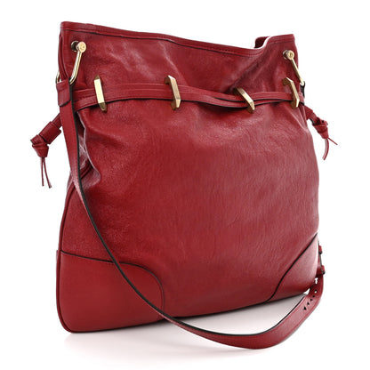 Gucci Sakai Be Green Calfskin Horsebit 1955 Cinch Top Messenger Bag New Cherry Red 3 of 10