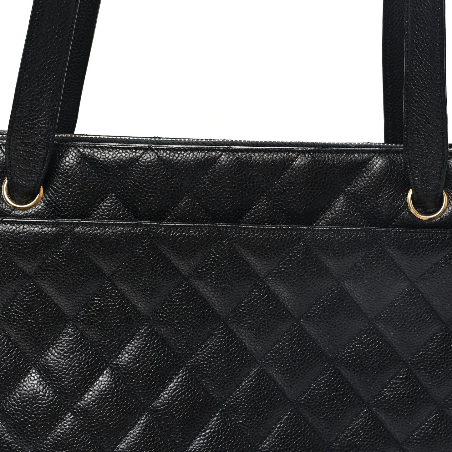 Caviar Quilted Shoulder Bag Black Black