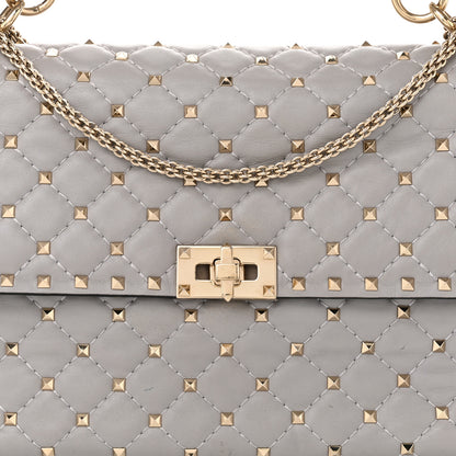 Valentino Garavani Nappa Large Rockstud Spike Shoulder Bag Pastel Grey 7 of 9