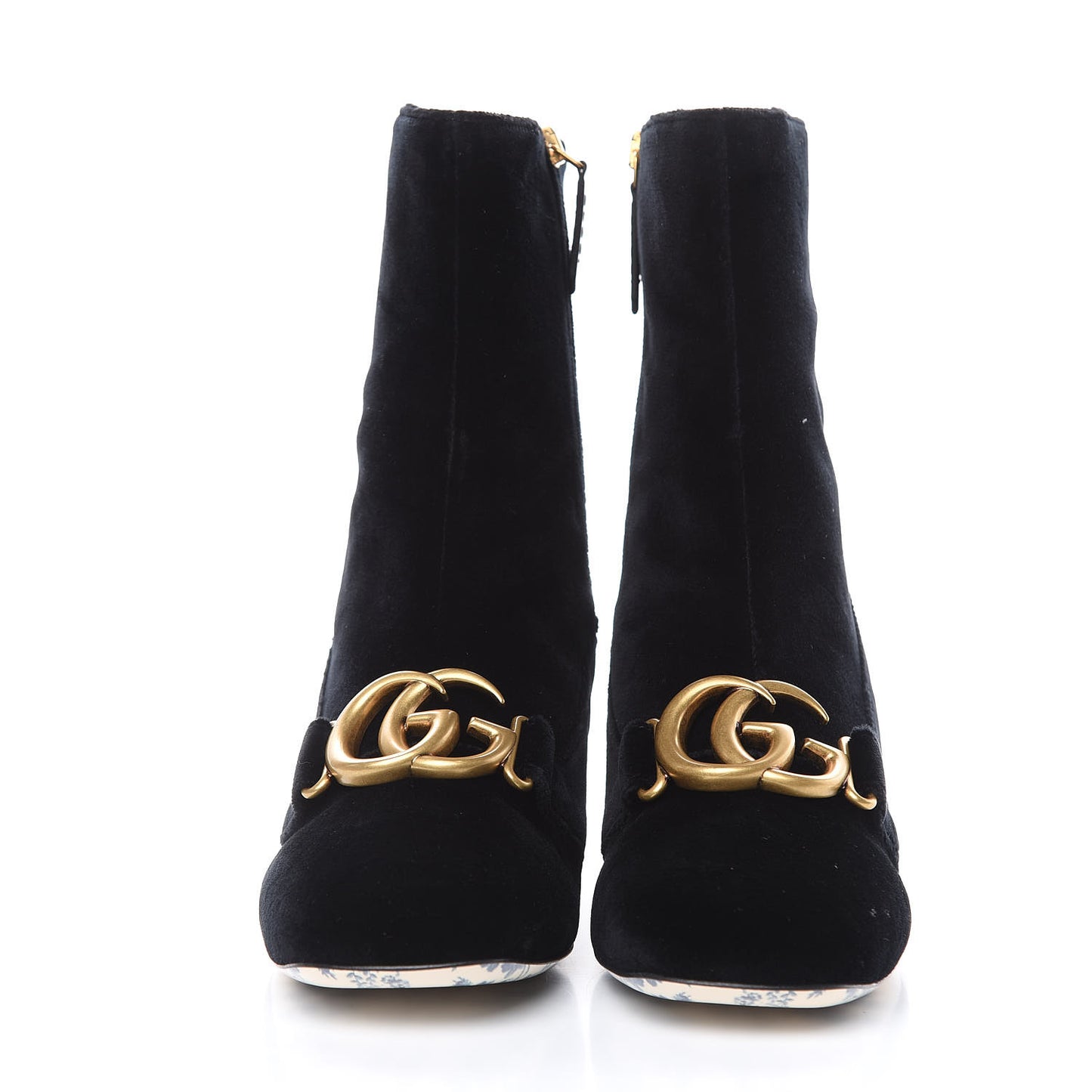 Softy Velvet Malaga Kid GG Victoire 55mm Ankle Boots 40 Black