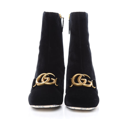 Gucci Softy Velvet Malaga Kid GG Victoire 55mm Ankle Boots 40 Black 3 of 9