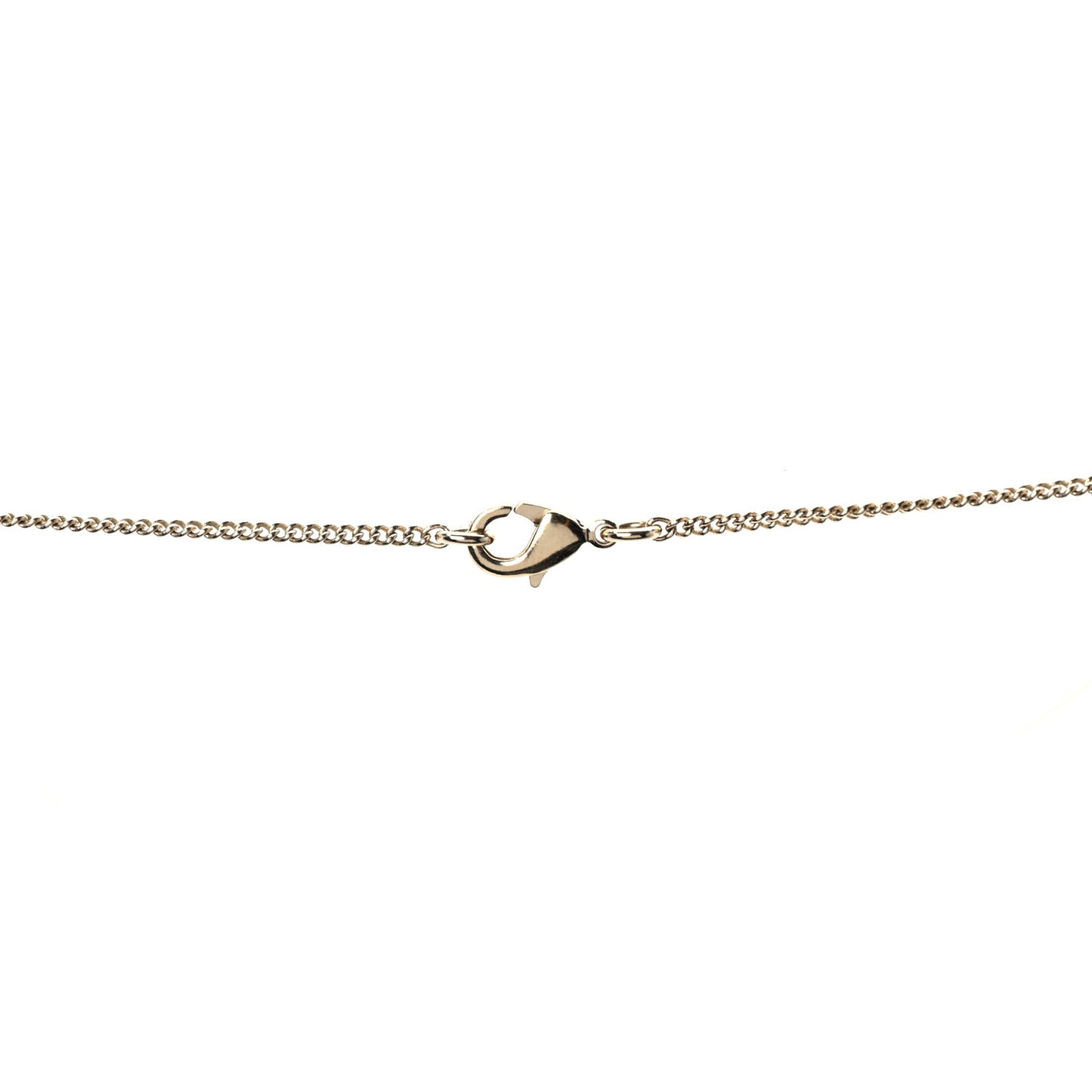 Baguette Crystal Quilted CC Pendant Necklace Gold