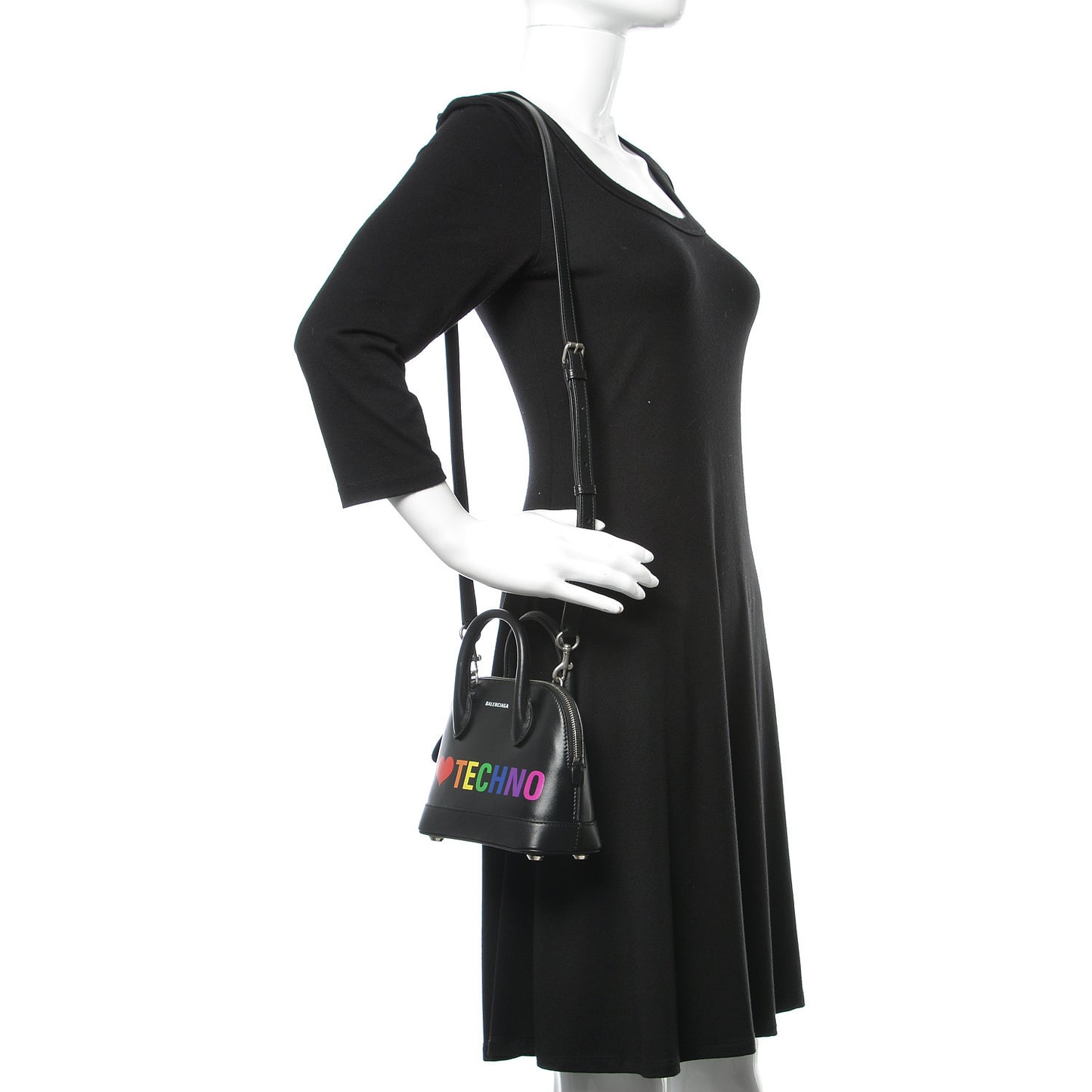 Calfskin I Love Techno XXS Ville Top Handle Bag Black Multicolor