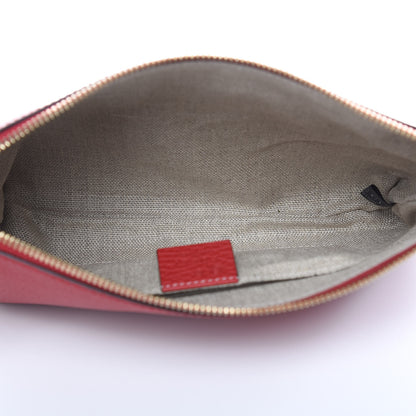 Gucci Calfskin Bamboo Clutch Red 5 of 9