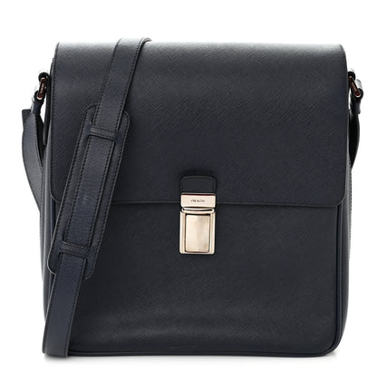 Prada Saffiano Messenger Satchel Bluette 2 of 12