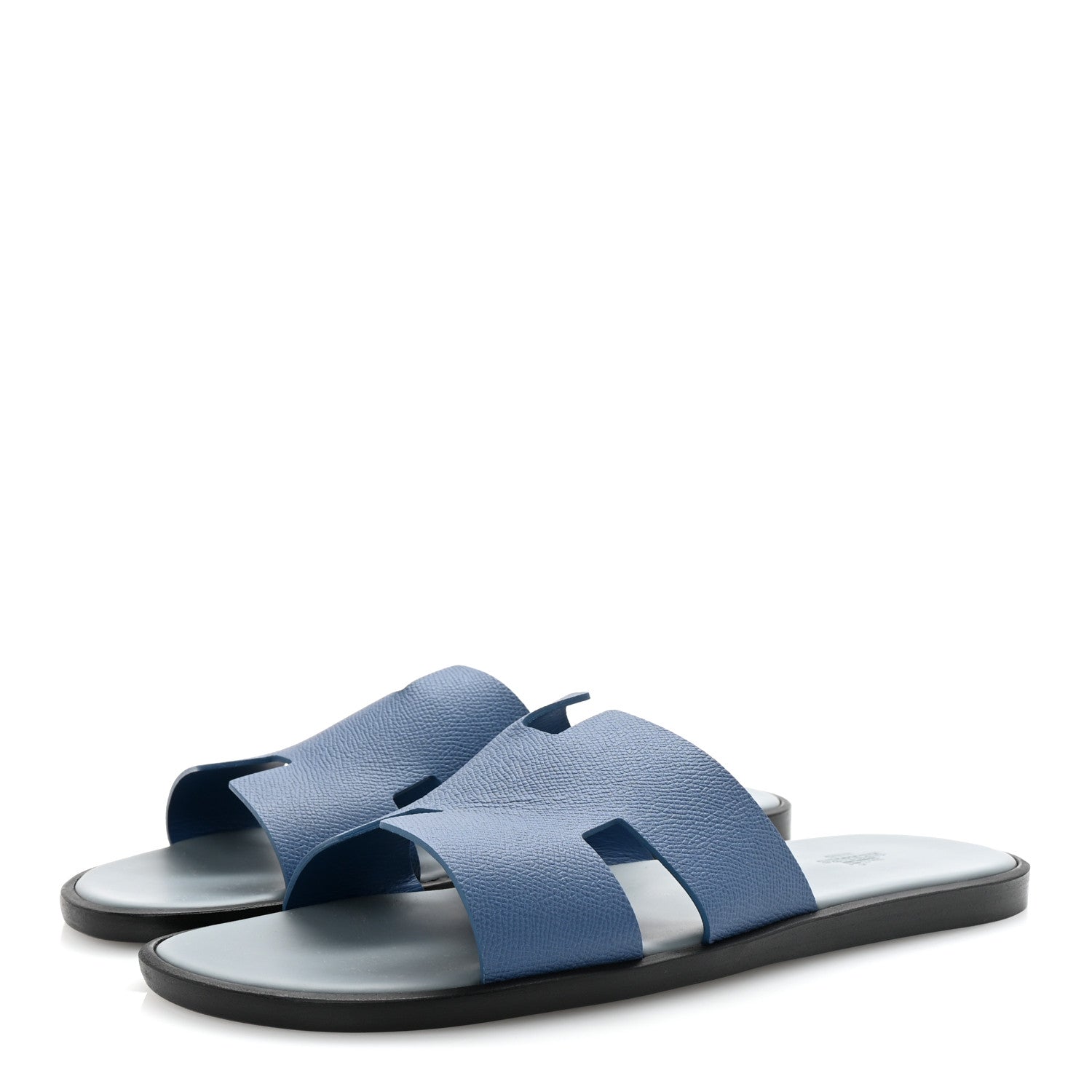 Hermes Epsom Mens Izmir Sandals 46 Bleu Bleuet Gris 4 of 8
