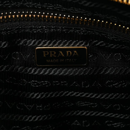 Prada Glossy Calfskin Triangle Medium Bonnie Shoulder Bag Black 6 of 9