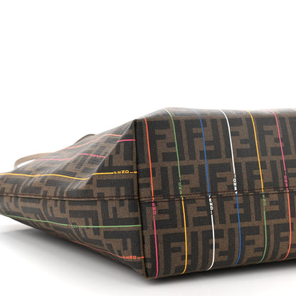 Fendi Zucca Spalmati Striped Large Roll Tote Tobacco Multicolor 9 of 14