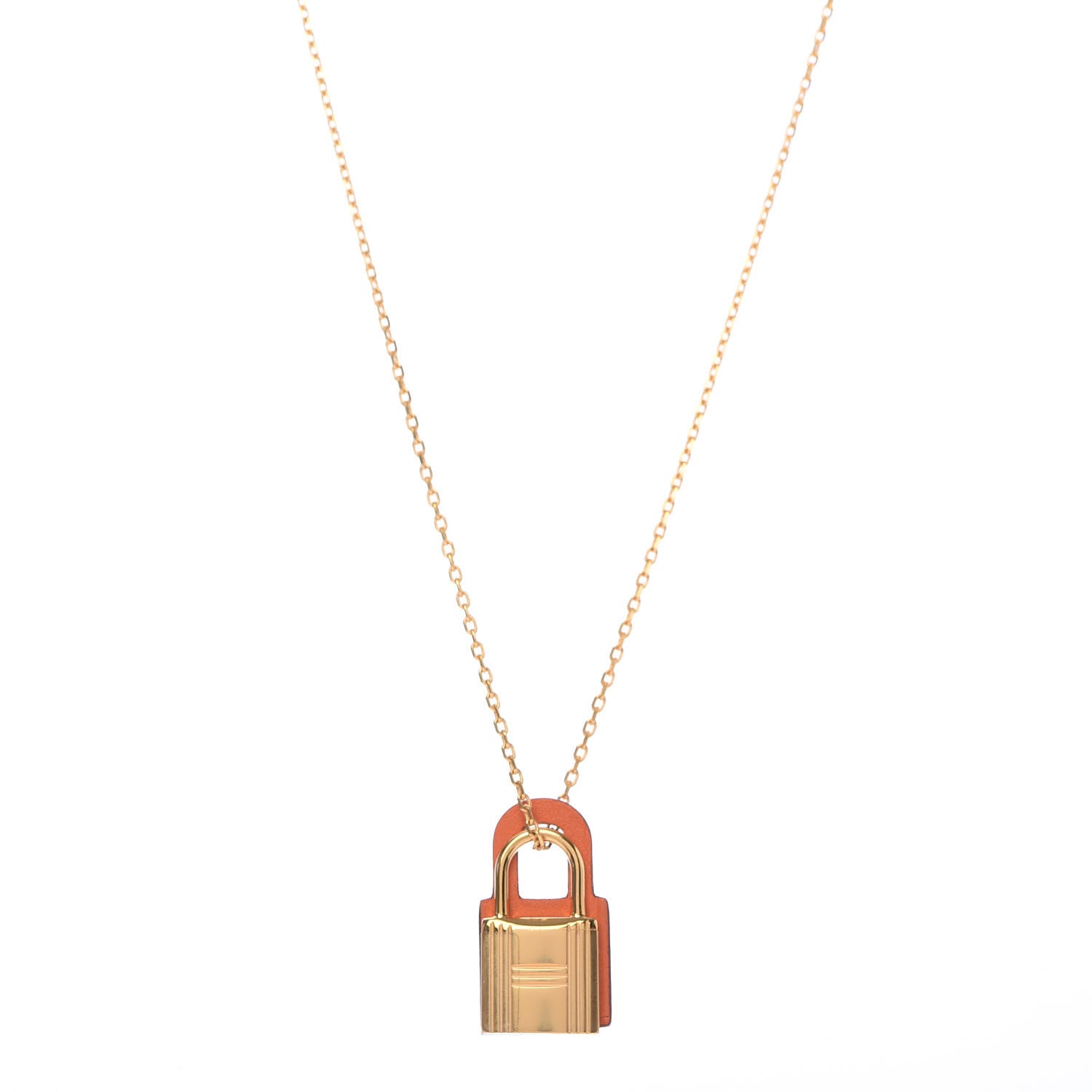 Hermes Swift Small O'Kelly Pendant Necklace Orange 1 of 7