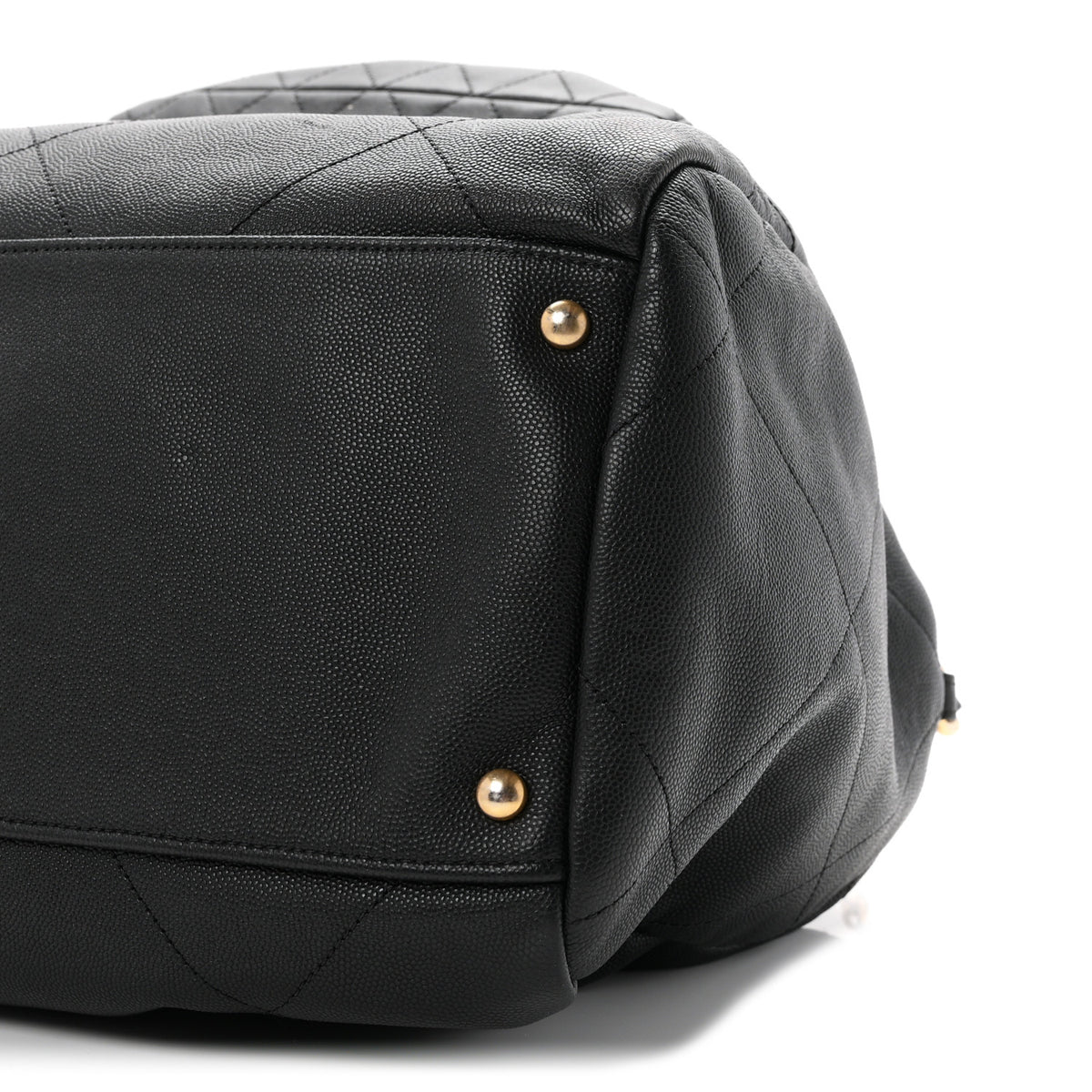 Chanel Grained Calfskin Lambskin Quilted Large Bowling Bag Black 10 of 10