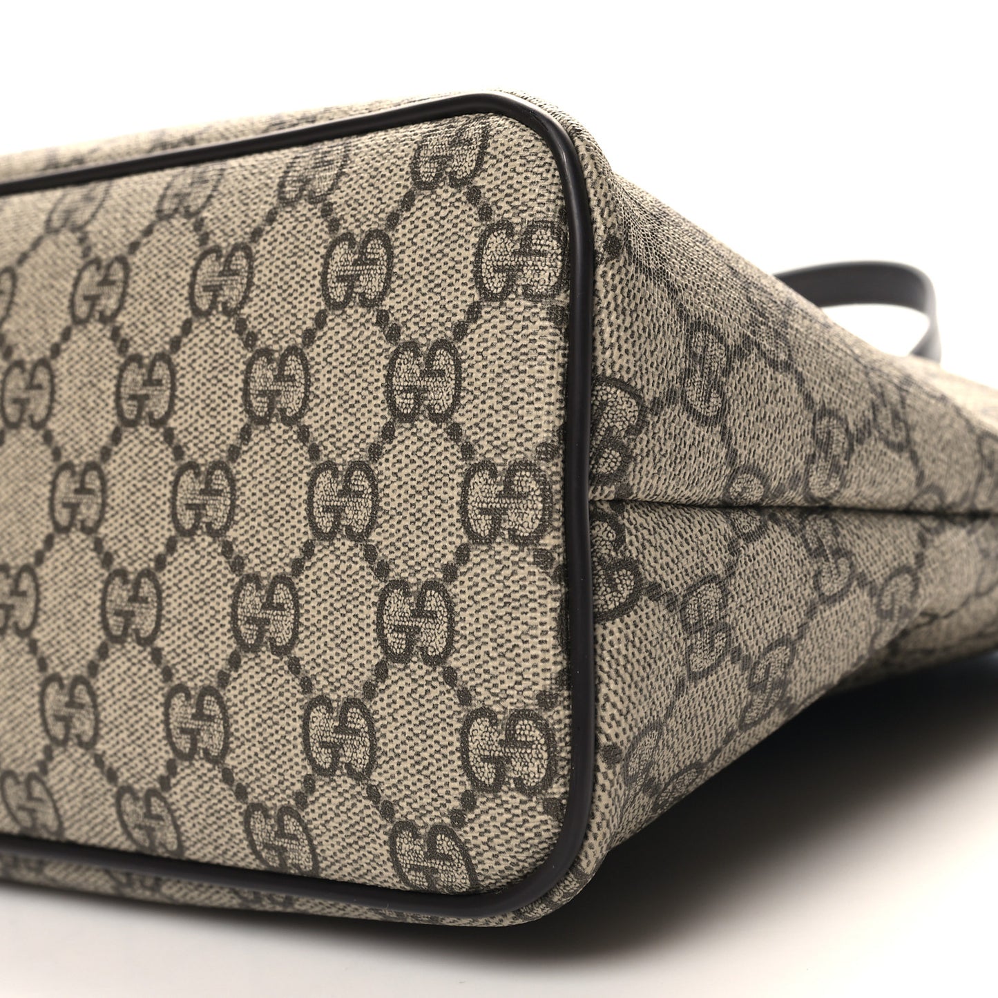 GG Supreme Monogram Small Zippered Tote Dark Brown