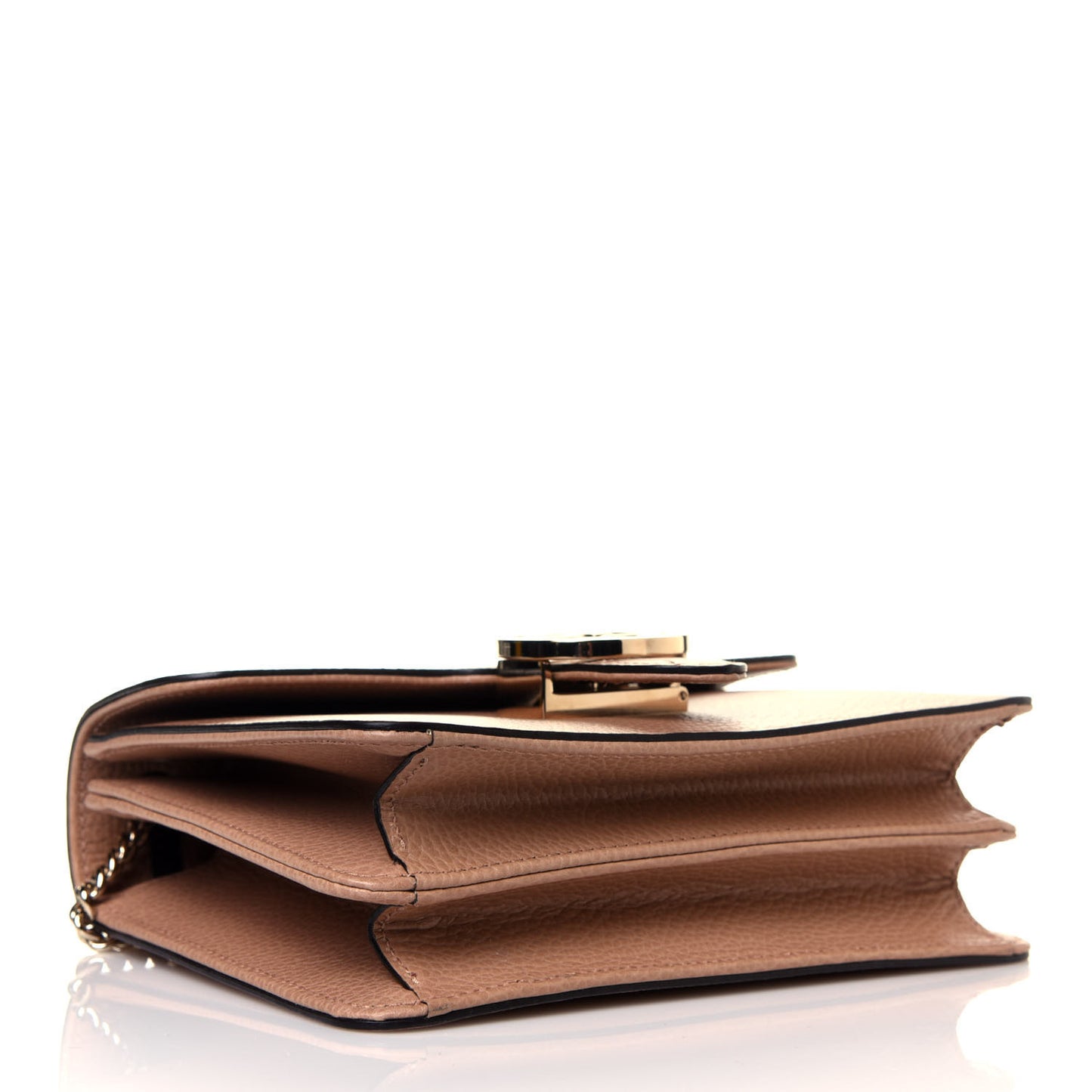 Dollar Calfskin Small Interlocking G Shoulder Bag Camelia