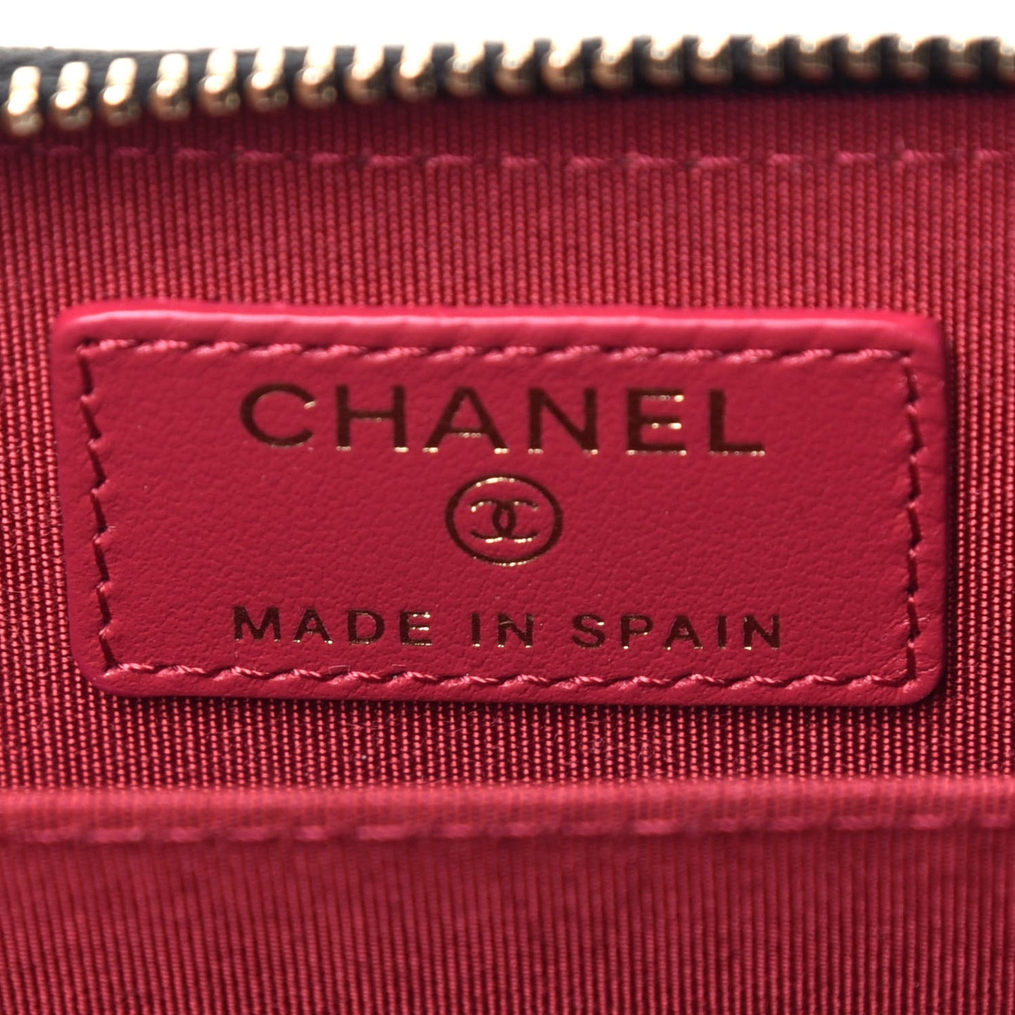 Goatskin Quilted Chanel 19 Zip Around Coin Purse Wallet Black