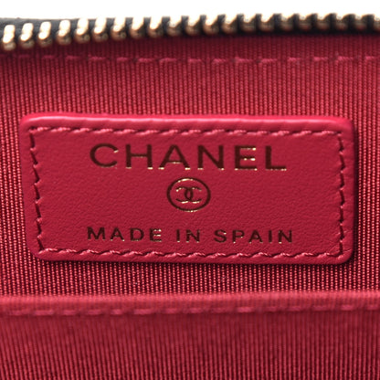 Chanel Goatskin Quilted Chanel 19 Zip Around Coin Purse Wallet Black 6 of 7