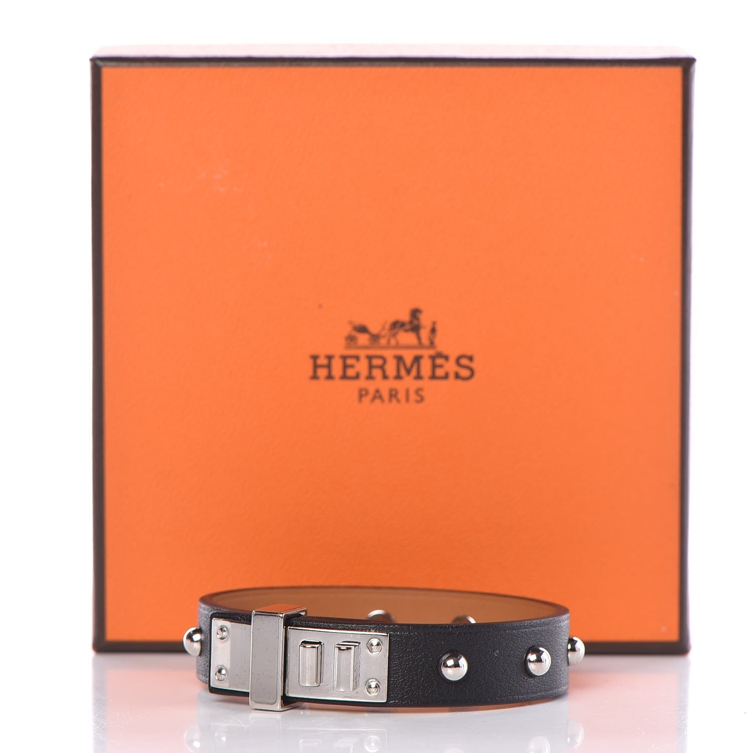 Hermes Swift Mini Dog Clous Ronds Bracelet T2 Black 6 of 6