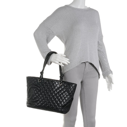 Chanel Calfskin Quilted Large Cambon Tote Black 2 of 9