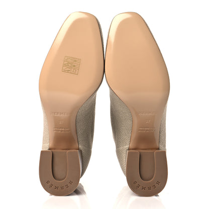 Hermes Knit Calfskin Volver 60 Ankle Boots 37 Nocciola 5 of 8