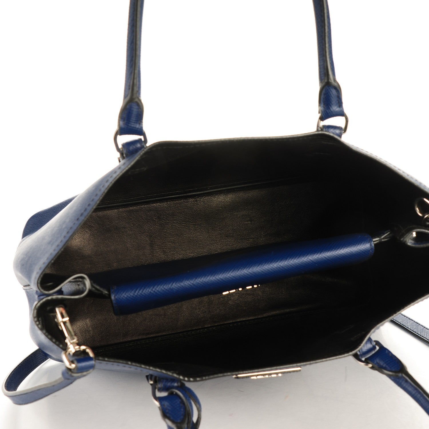Prada Saffiano Cuir Small Double Handle Tote Inchiostro 5 of 9