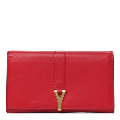 Saint Laurent Calfskin Classic Y Ligne Wallet Red 1 of 10