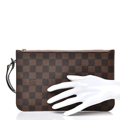 Louis Vuitton Damier Ebene Neverfull MM GM Pochette Rose Ballerine 2 of 13