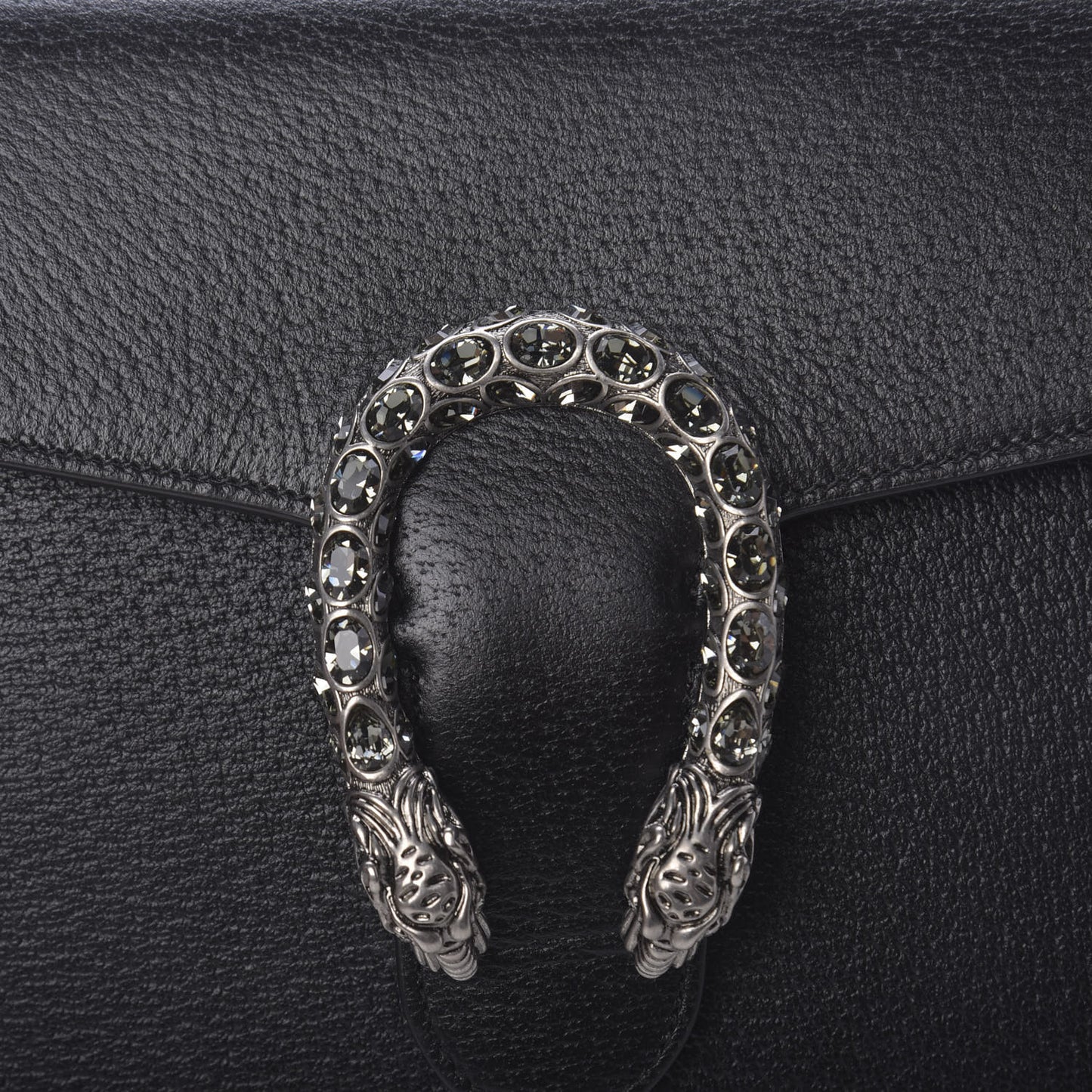 Dollar Calfskin Crystal Dionysus Clutch Wristlet Black Black Diamond