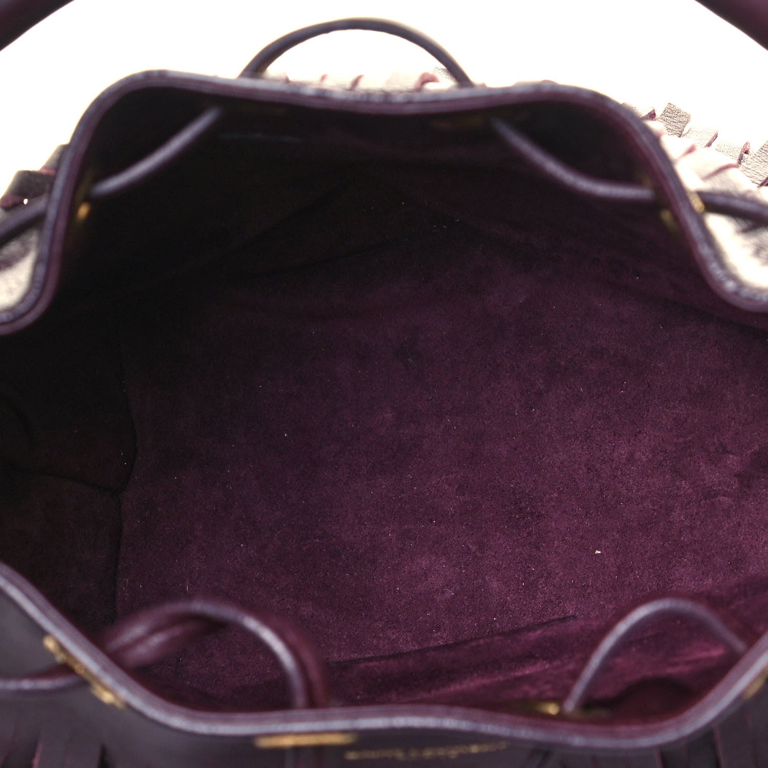 Saint Laurent Calfskin Small Emmanuelle Fringe Hobo Bag Burgundy 4 of 11