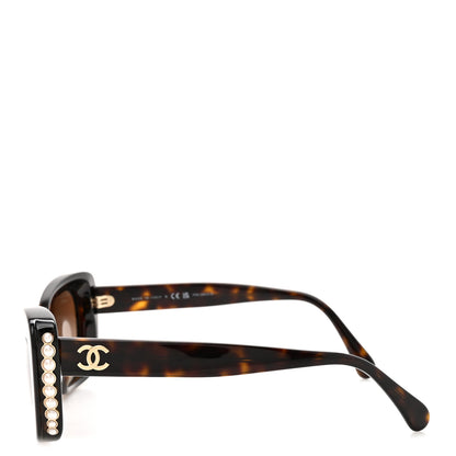 Chanel Acetate Pearl Cat Eye CC Sunglasses 5481-H-A Tortoise 3 of 8