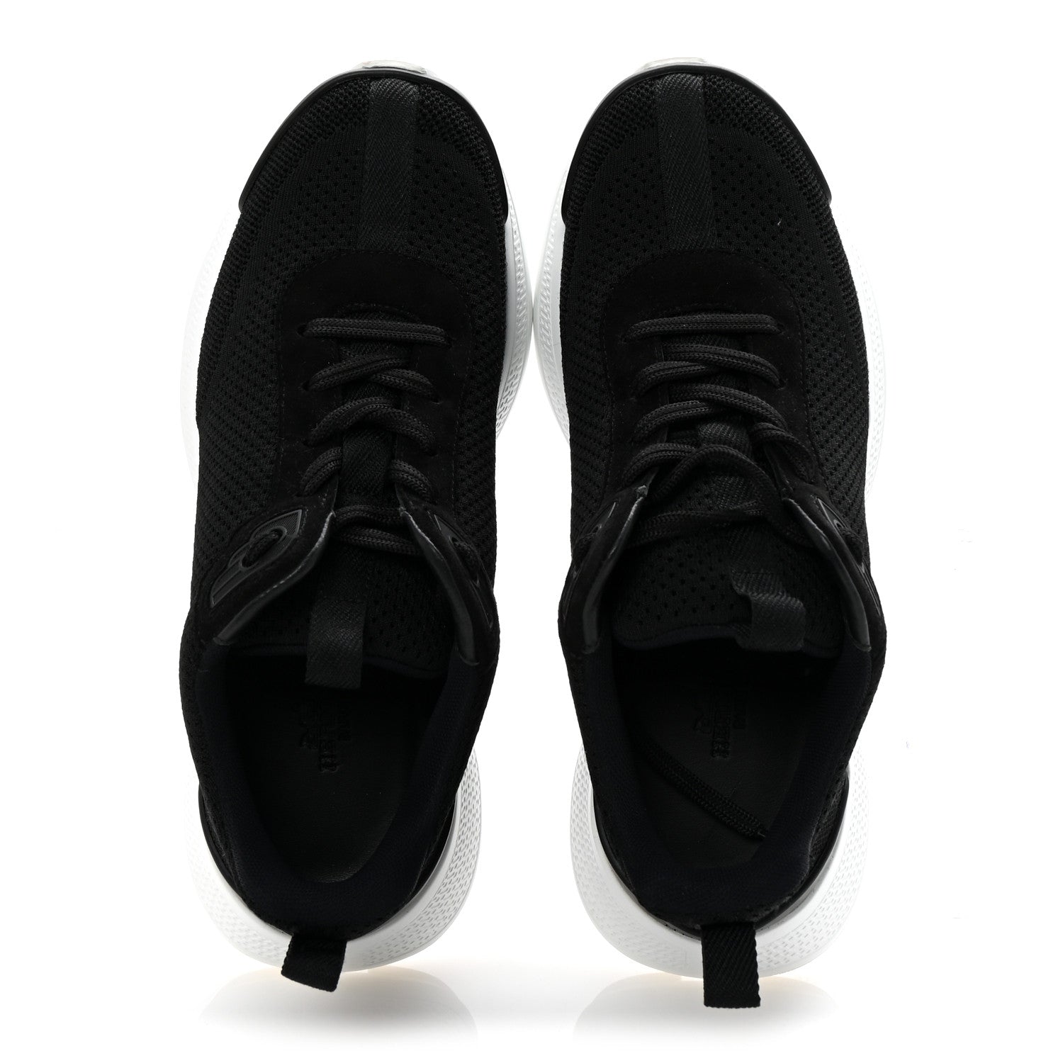 Hermes Technical Knit Suede Heros Sneakers 38 Black 2 of 9