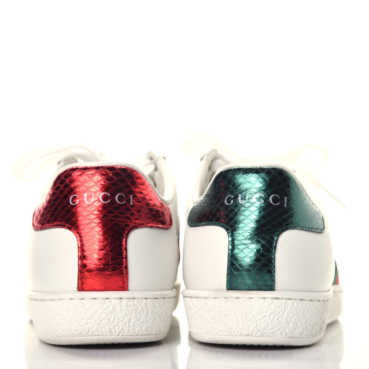 Calfskin Ayers Bee Embroidered Womens Ace Sneakers 35 White Green