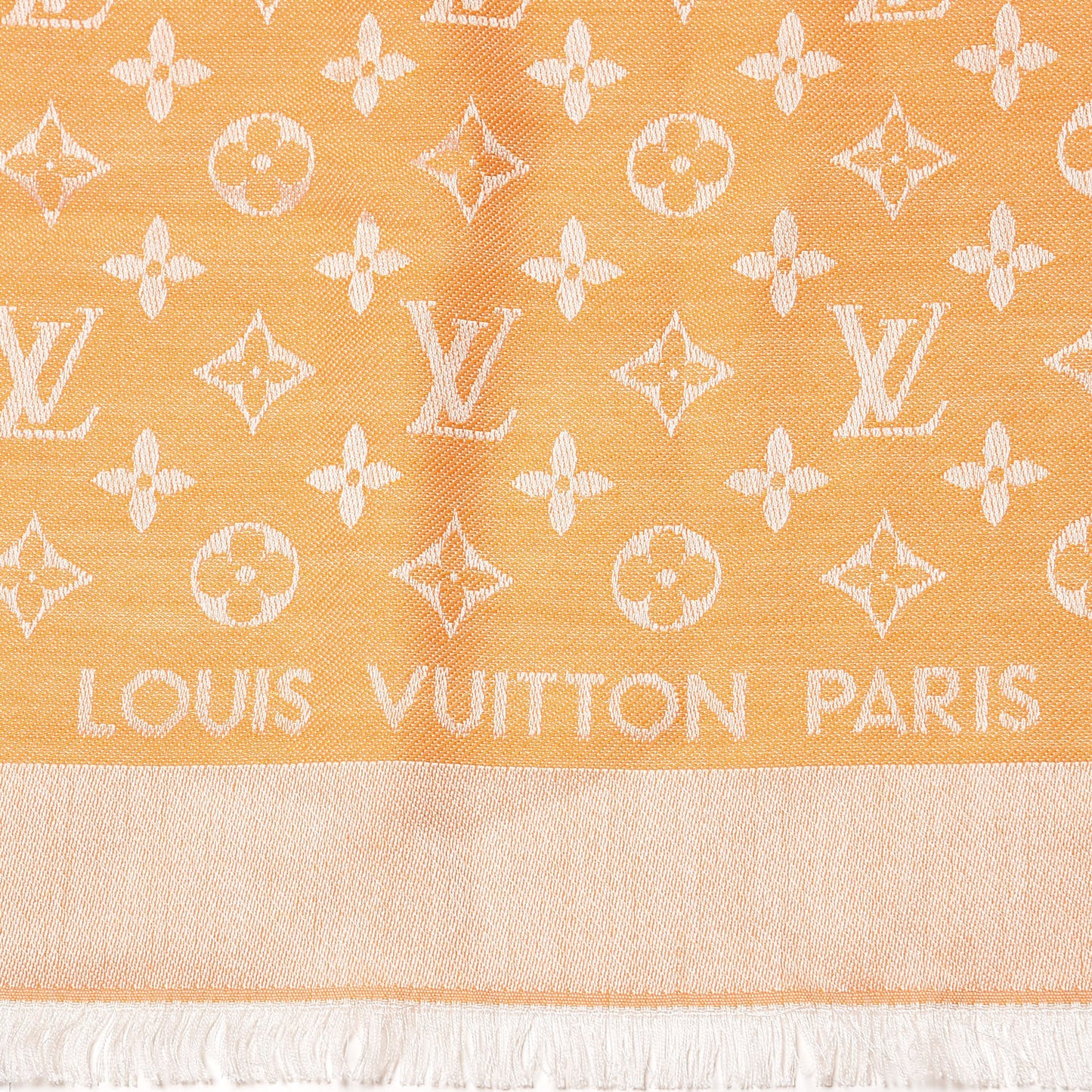 Wool Silk Monogram Denim Shawl Orange