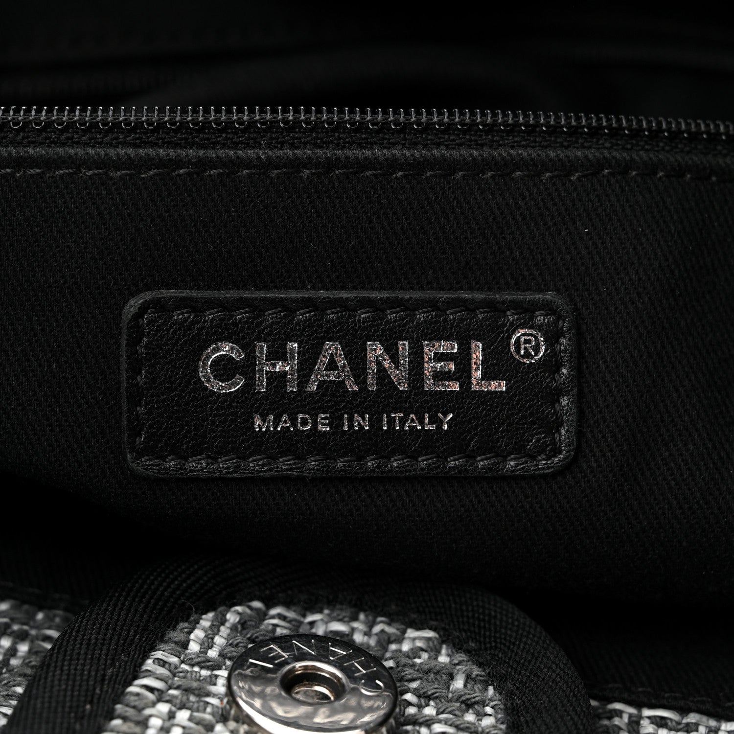 Chanel Canvas Small Deauville Tote Charcoal 5 of 9