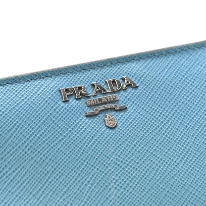 Prada Saffiano Metal Compact Wallet Mare 11 of 14
