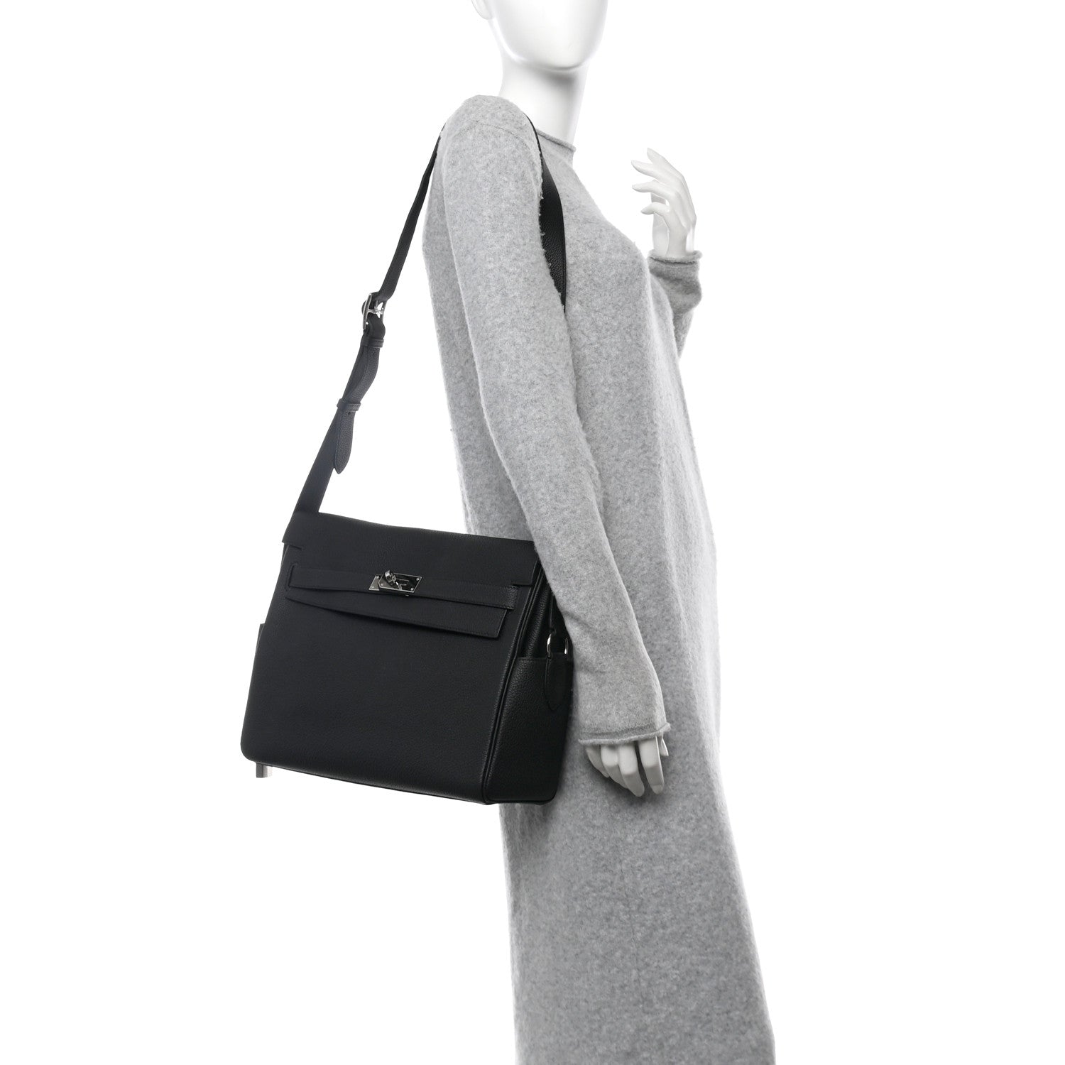 Hermes Togo Kelly Messenger GM Black 2 of 12