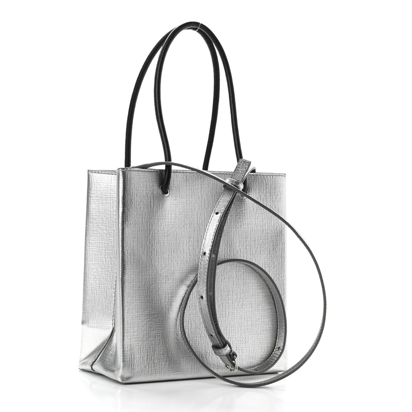 Calfskin Logo XXS Shopping Tote Gris Fossile